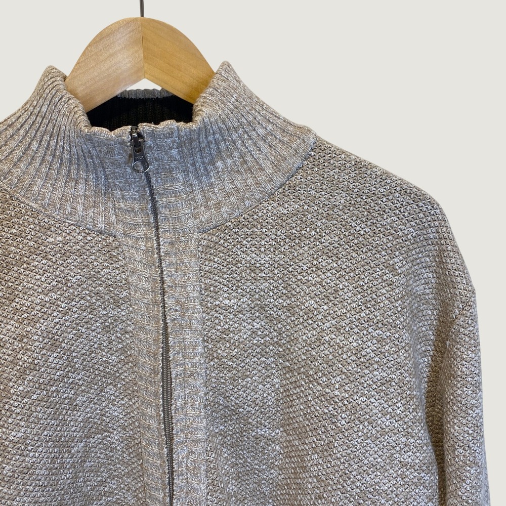 Buffalo David Bitton Full Zip Sweater Mens XXL Beige NWT Sherpa Lined Cardigan